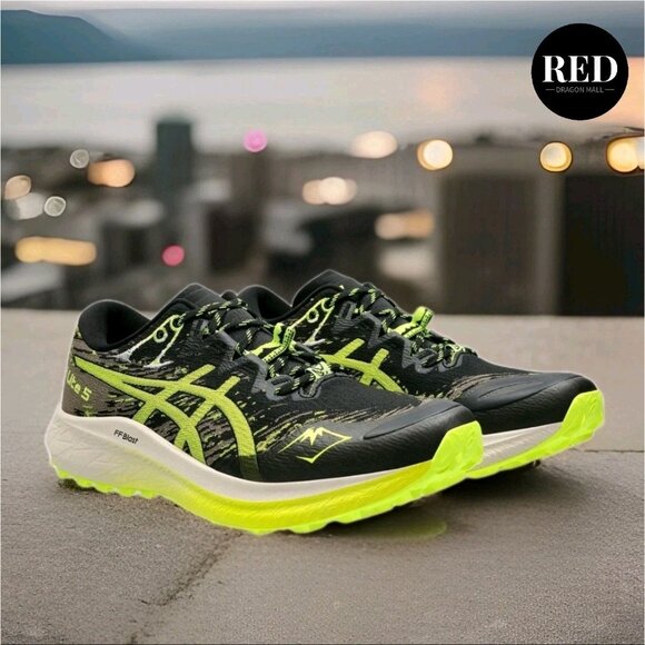 ASICS Fuji Lite 5 Trail Running Shoes Black Safety Yellow 1011B889 - Men\'s 11 main image 5
